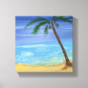 Tiny Beach Scène Peinture Toile Enveloppée