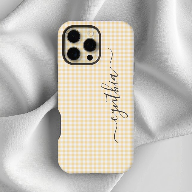 Tiny Beige Gingham Signature iPhone Case (Tiny Beige Gingham Signature iPhone Case)