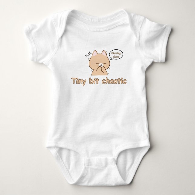 Tiny Bit Chaotic Cute Planning Chaos Baby Bodysuit (Front)