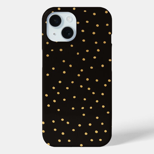 Tiny Black and Gold Polka Dot Handmade Case-Mate iPhone Case (Back)