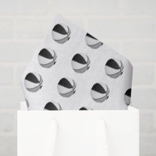tiny black gray basketballs pattern tissue paper