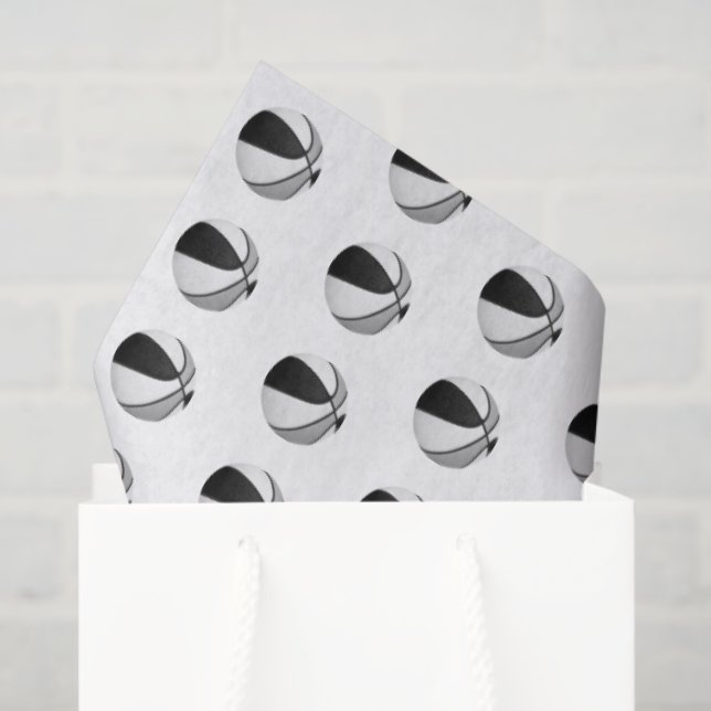 tiny black gray basketballs pattern tissue paper (Gift Bag)