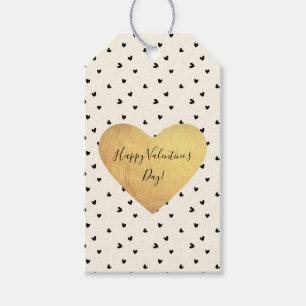 Tiny Black Hearts Valentine's Day Gift Tags