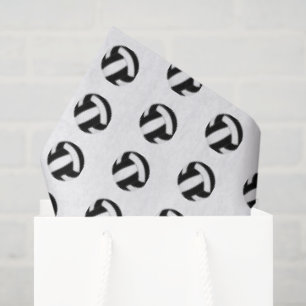 tiny black white volleyballs pattern tissue paper