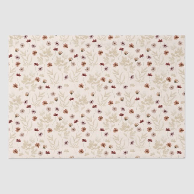 Tiny Bloom Watercolor Pattern Tissue Paper (Front)