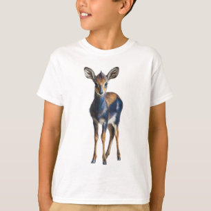 Tiny Blue and Brown Antelope Kids T-Shirt