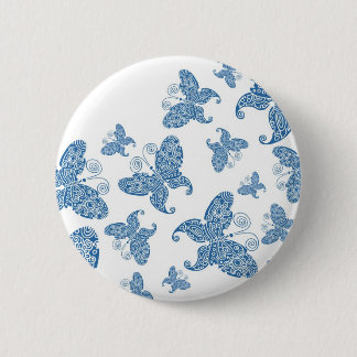 Tiny Blue Butterflies 2 Inch Round Button