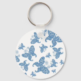 Tiny Blue Butterflies Keychain