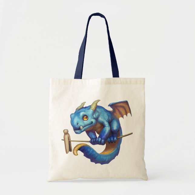 Tiny Blue Dragon Tote Bag (Front)