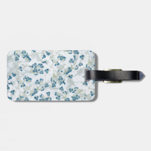 tiny blue flowers background luggage tag