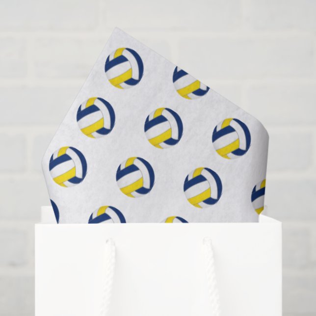 tiny blue gold volleyballs pattern tissue paper (Gift Bag)
