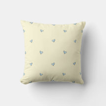 Tiny Blue Heart Print Nursery Throw Pillow