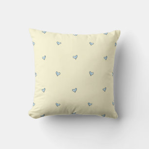 Tiny Blue Heart Print Nursery Throw Pillow