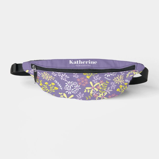 Tiny Bouquet Flowers Lavender Fanny Pack (Front)