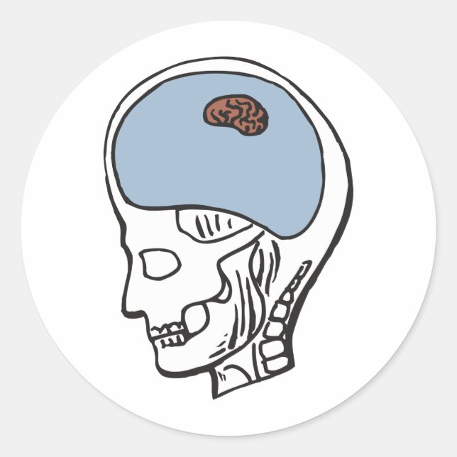 Tiny Brain Classic Round Sticker (Front)