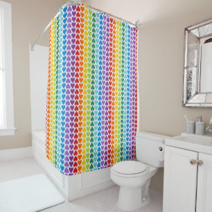 TINY BRIGHTLY COLORED ROWS OF HEARTS