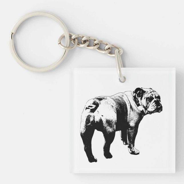 Tiny Bulldog, Loyal Tile Keychain (Front)