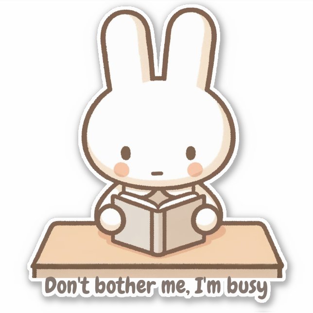 Tiny bunny study Vinyl Sticker (Devant)