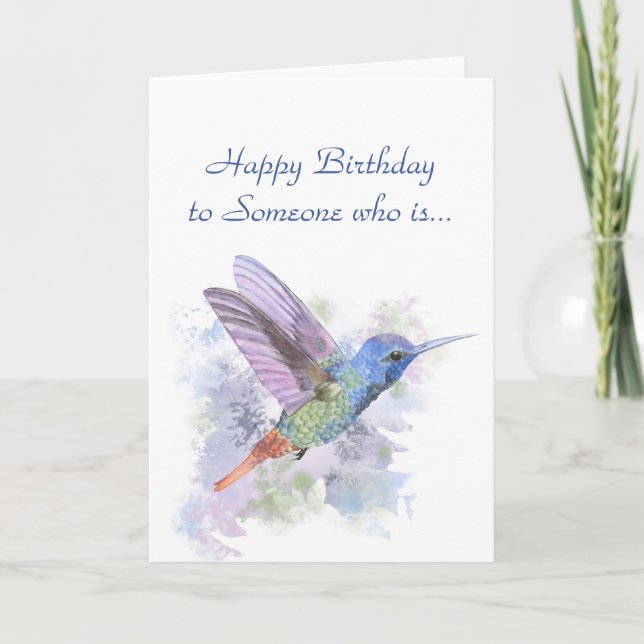 Tiny but Fierce Quote Birthday Rufous Hummingbird Thank You Card (Front)