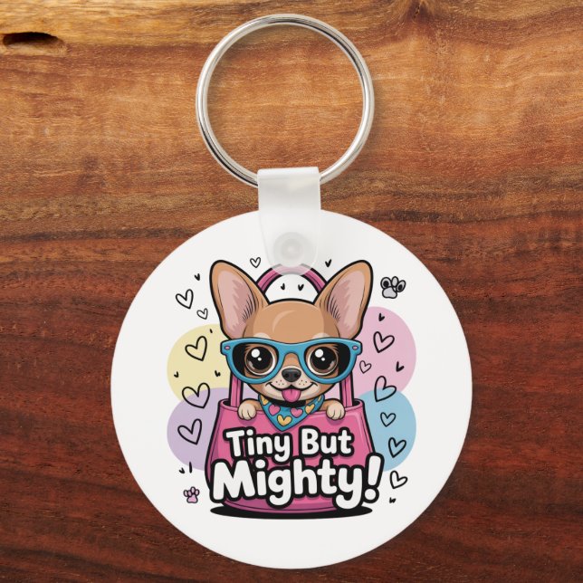 Tiny but Mighty Chihuahua  Keychains & Lanyards (Back)