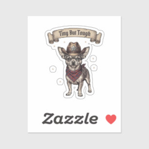 Tiny But Tough Chihuahua Cowboy - Western Dog Art