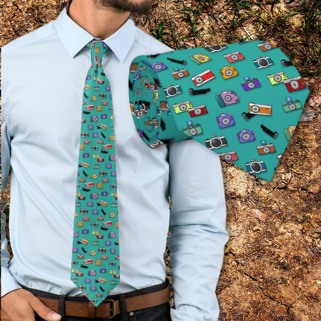 Tiny Cameras Pattern Photographers Tie (Creator Uploaded)