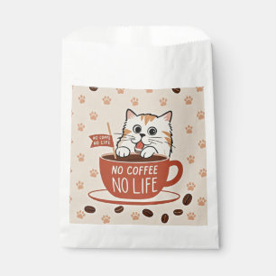Tiny cat paw prints and coffee beans Poster Favour Bag