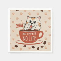 Tiny cat paw prints and coffee beans Poster