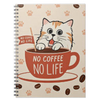 Tiny cat paw prints and coffee beans Poster