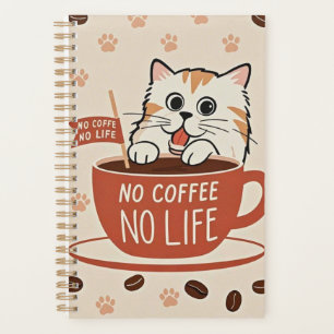 Tiny cat paw prints and coffee beans Poster Planner