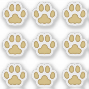 Tiny Cat Paw Prints Tan Animal Tracks Stickers