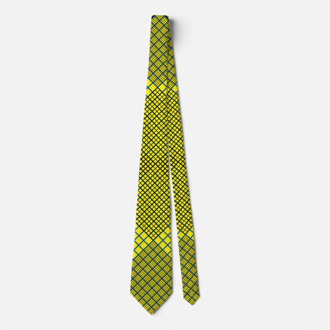 Tiny checkered 2 tones 04A BYellow BG Tie (Front)
