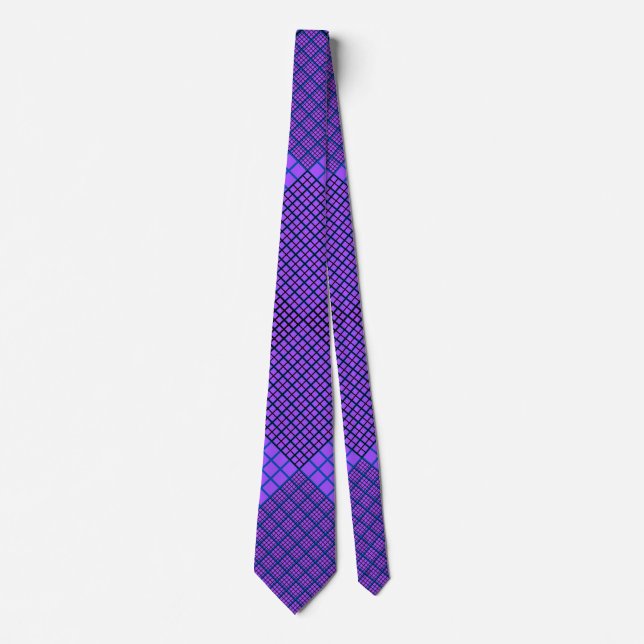 Tiny chequered 2 tones 04A BPurple BG Tie (Front)