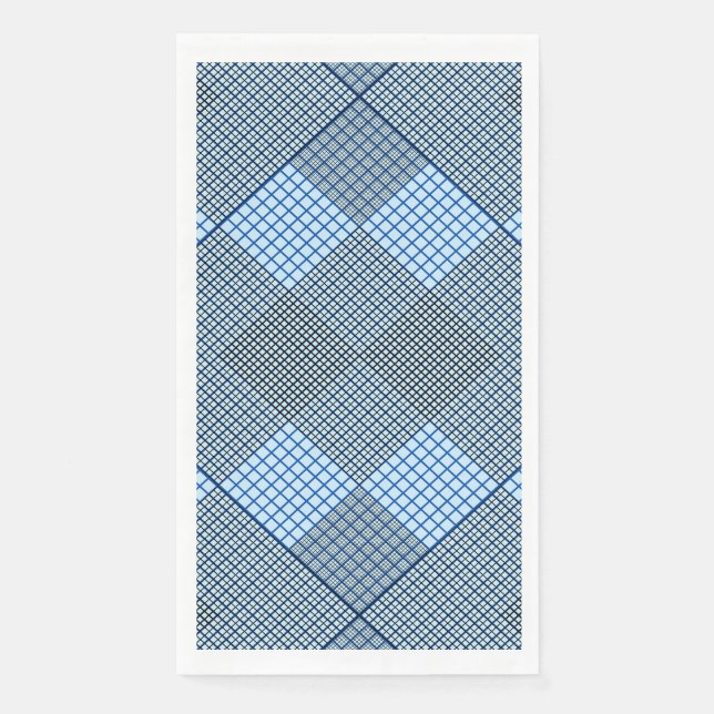 Tiny chequered 2 tones 04A Lblue BG Napkin (Front)