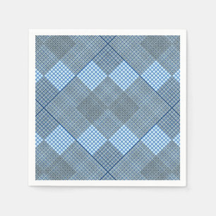 Tiny chequered 2 tones 04A Lblue BG Napkin