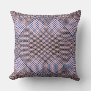  Tiny chequered 2 tones 04A Lpink BG Throw Pillow