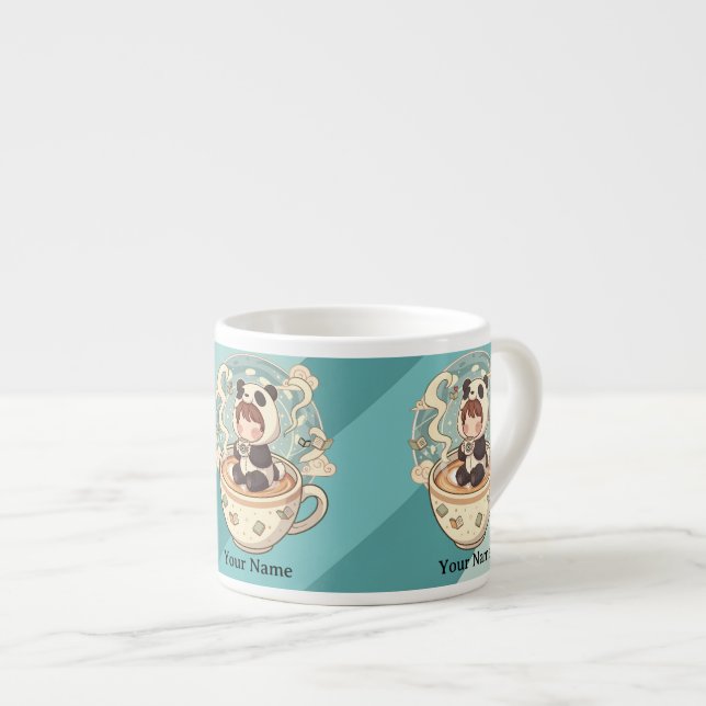 Tiny Chibi Panda Milk Mug for Kids (Devant droit)