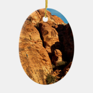 Tiny Climber; No Greeting Ceramic Ornament