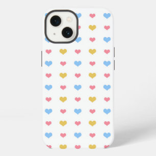 Tiny Colourful Hearts Pattern Yellow Pink Blue iPhone 13 Case