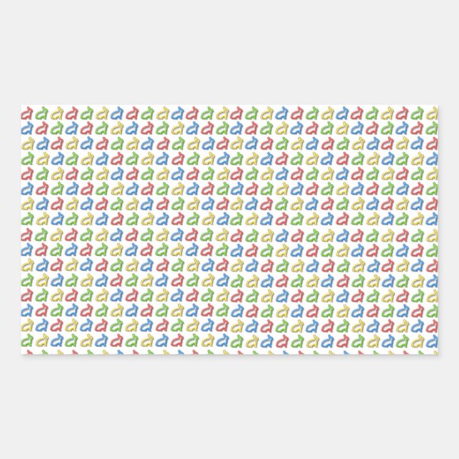 Tiny Colourful Rabbit shapes Sticker (Front)