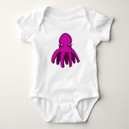 tiny cool octopus funny cartoon baby bodysuit