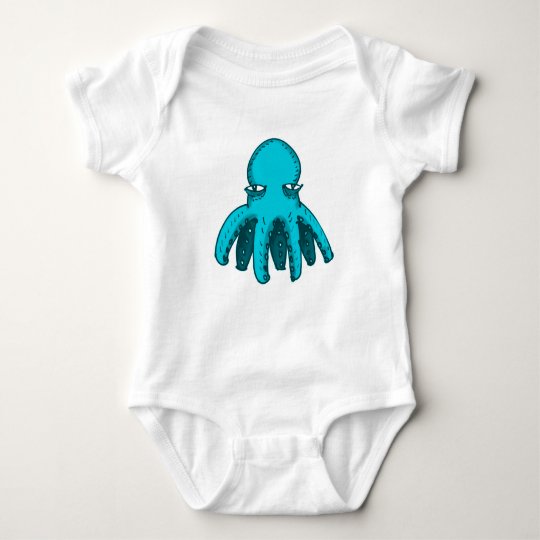 tiny cool octopus funny cartoon baby bodysuit