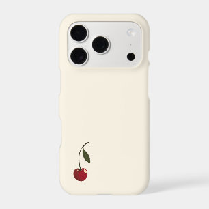 Tiny Corner Cherry iPhone Case   Minimal Red