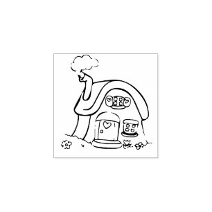 tiny cottage art stamp