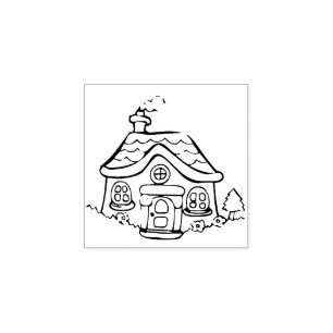 tiny cottage art stamp