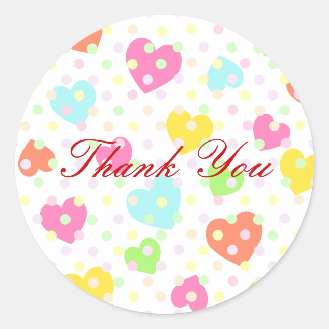 Tiny Cute Hearts B Classic Round Sticker (Front)