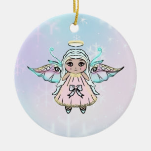 Tiny cute little angels by Renee Lavoie Ceramic Ornament