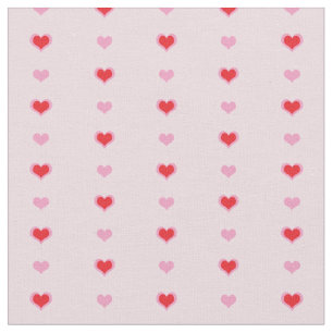 Tiny Cute Pink and Red Hearts on Light Pink Colour Fabric