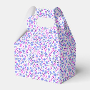 Tiny cute white blue pink floral pattern favor box