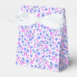 Tiny cute white blue pink floral pattern favor box